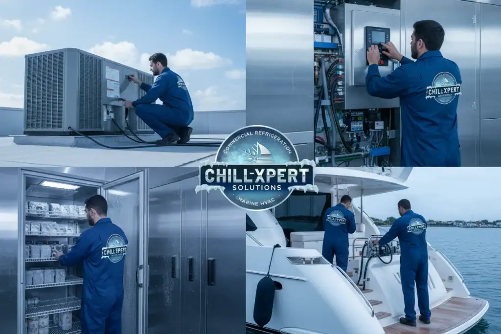 High-quality commercial refrigeration services for marine and land-based clients. Expert HVAC solutions from Chill Xpert Solutions.